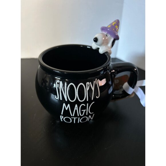 Rae Dunn Snoopys Magic Potion Mug  Skull Handle 12 Oz Ceramic Halloween Decor - Picture 1 of 5